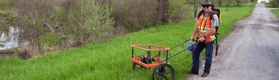 Ground Penetrating Radar on Lush Green Lawn